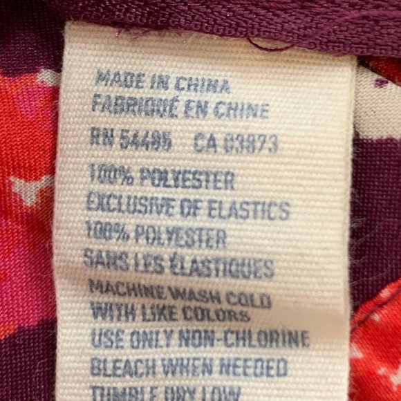 American Eagle Sleeveless Bustier Top Cute Floral Peplum Purple Red Pink Medium - Picture 7 of 9